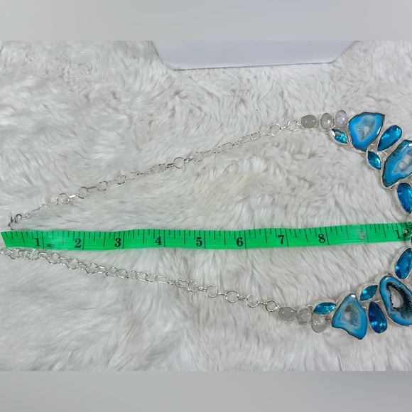 Blue Solar Quartz Moonstone 925 Gemstone Necklace ONLY - Picture 5 of 9